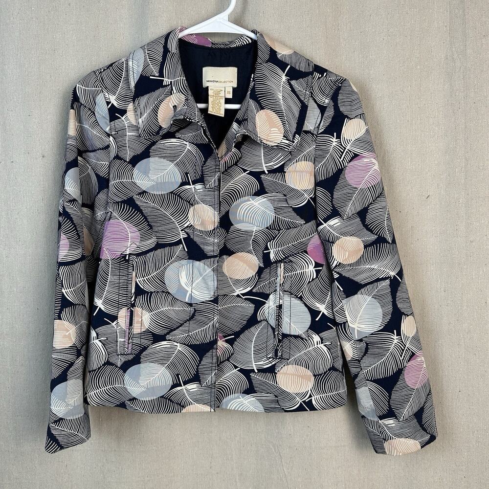Max Azria Collection Women's Jacket Size XS Floral Blue